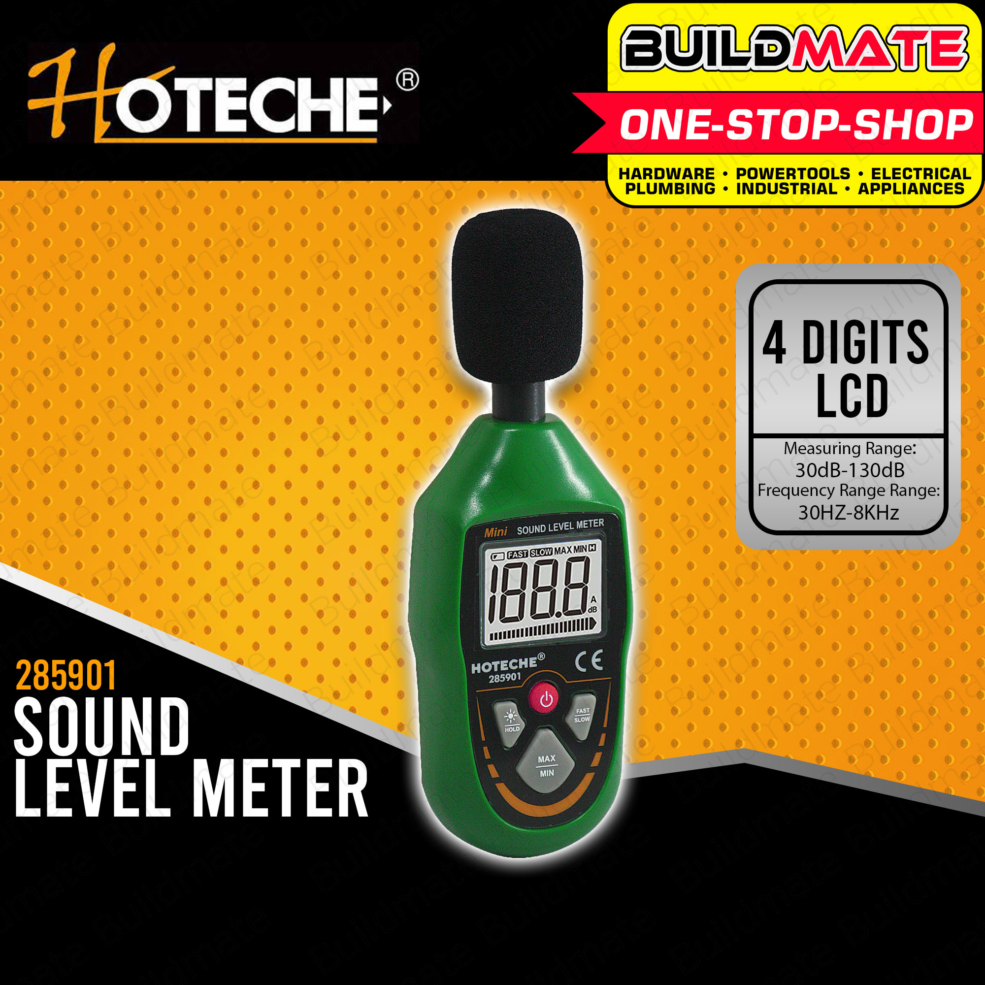 HOTECHE Sound Level Meter 4 Digits LCD HTC285901 •BUILDMATE• Lazada PH