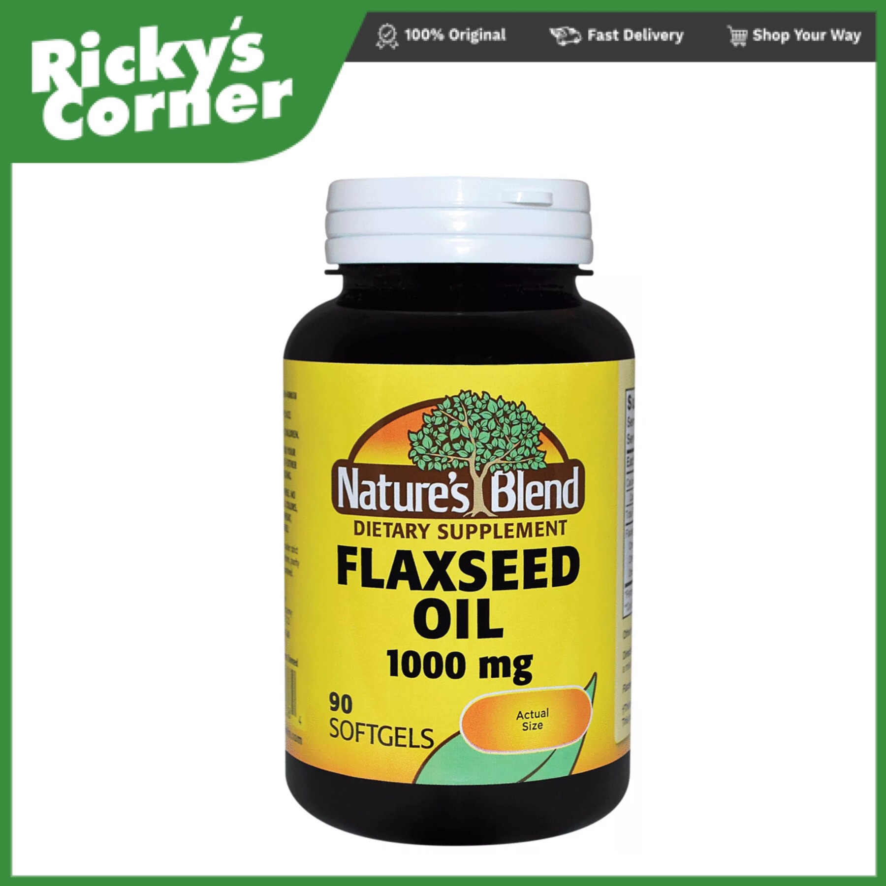 Nature’s blend flaxseed oil 90 softgels for joint and vascular health