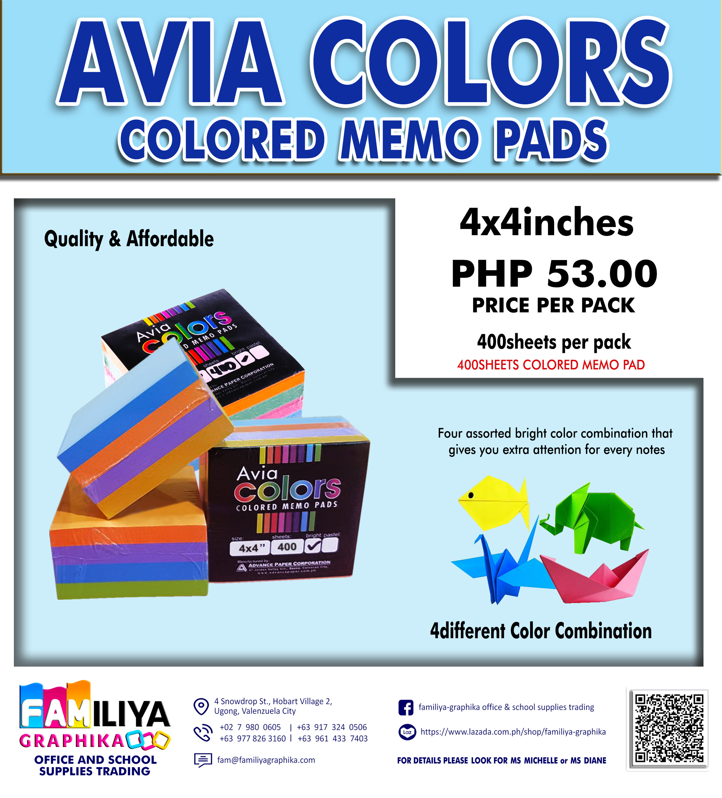 Avia Colors - Memo Pad 4x4 | Lazada PH