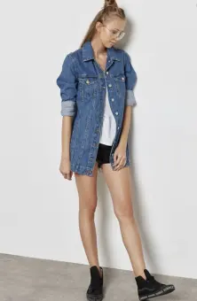 longline chambray shirt