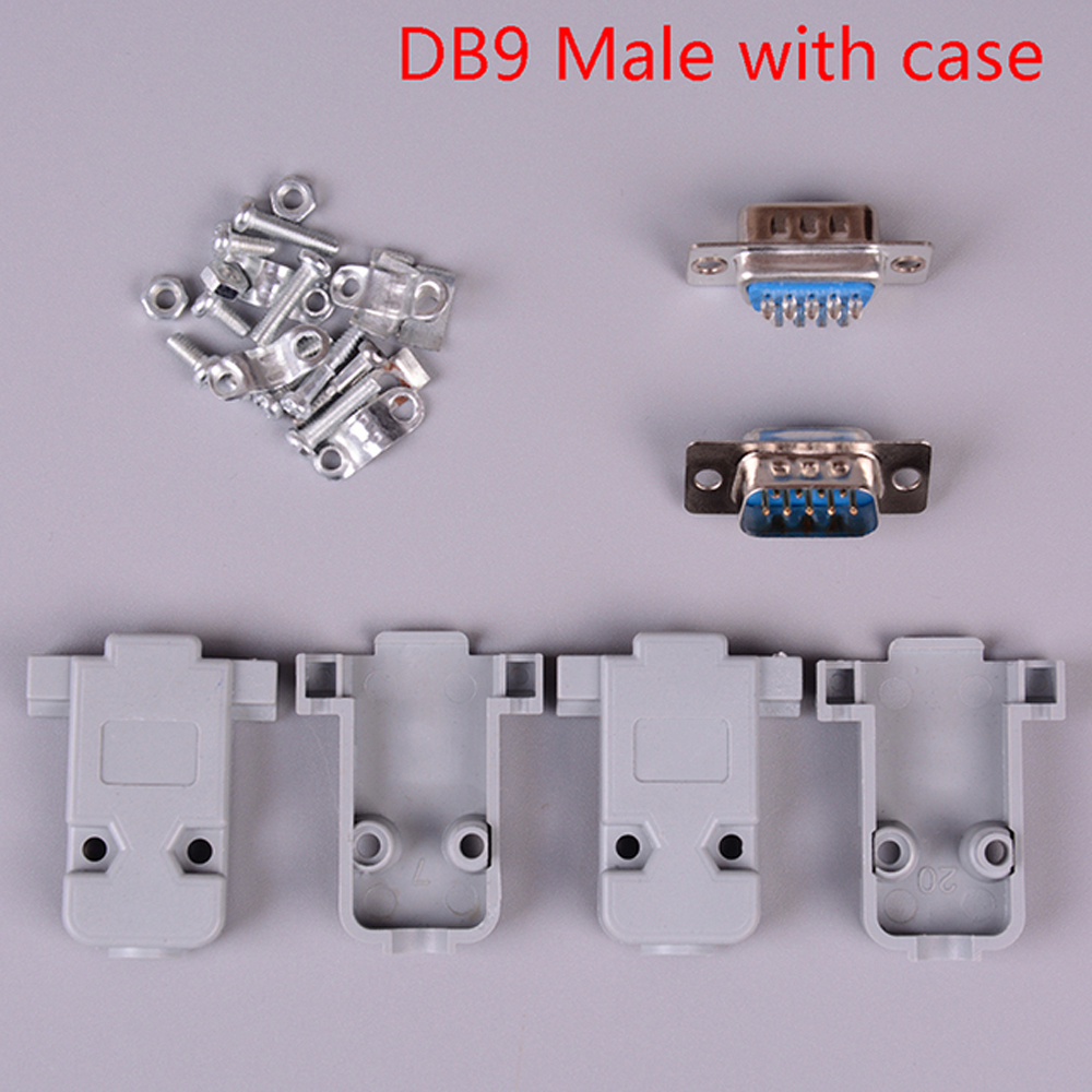 DSFZC Có thể hàn được với Case Vỏ ổ cắm 9 Pin D-SUB Loại hàn Trình kết nối phích cắm DB9 RS232 Đầu nối cổng nối tiếp Bộ điều hợp ổ cắm