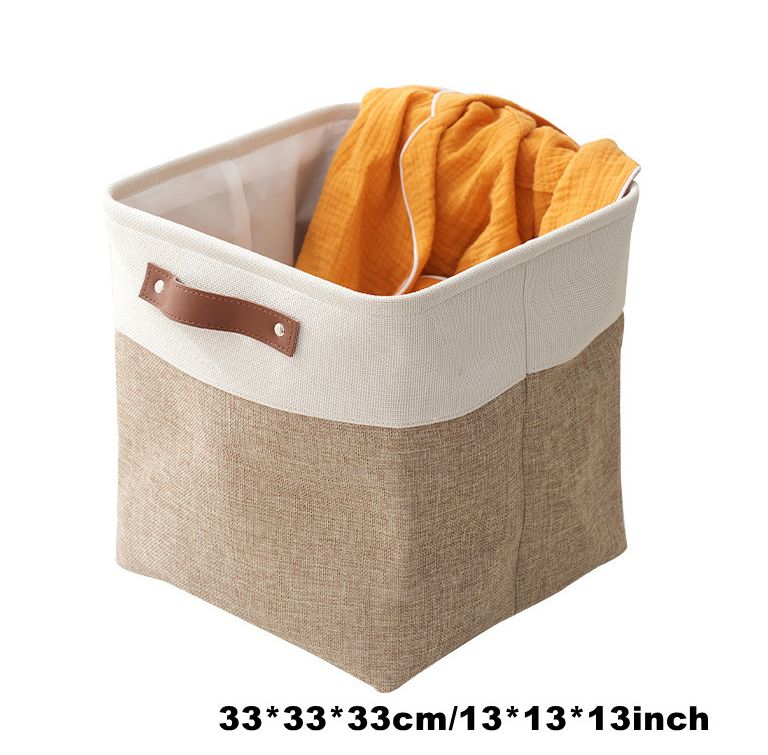 NINEONE Canvas Storage Basket Fabric Storage Bins Foldable Clothes Toys