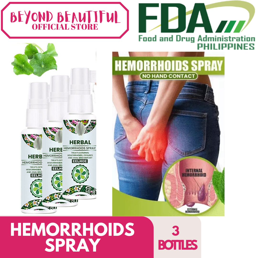 3 BOTTLES Authentic HERBAL Hemorrhoids spray safe and effective