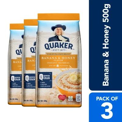Quaker Flavored Oatmeal Banana & Honey 500g (Pack of 3)