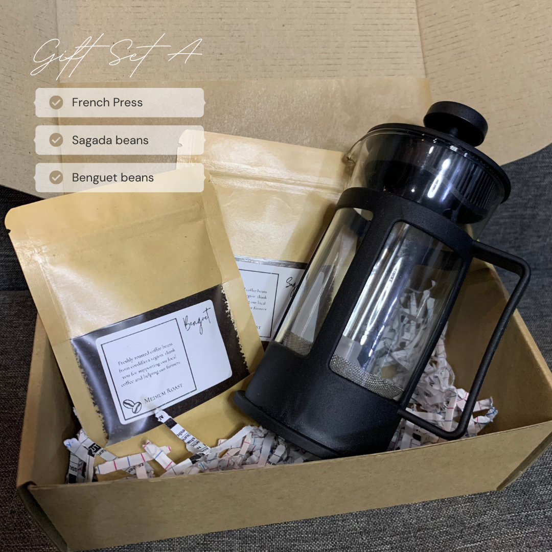 Coffee Gift Sets BUNDLE (with French Press, Fresh ground Coffee, Milk