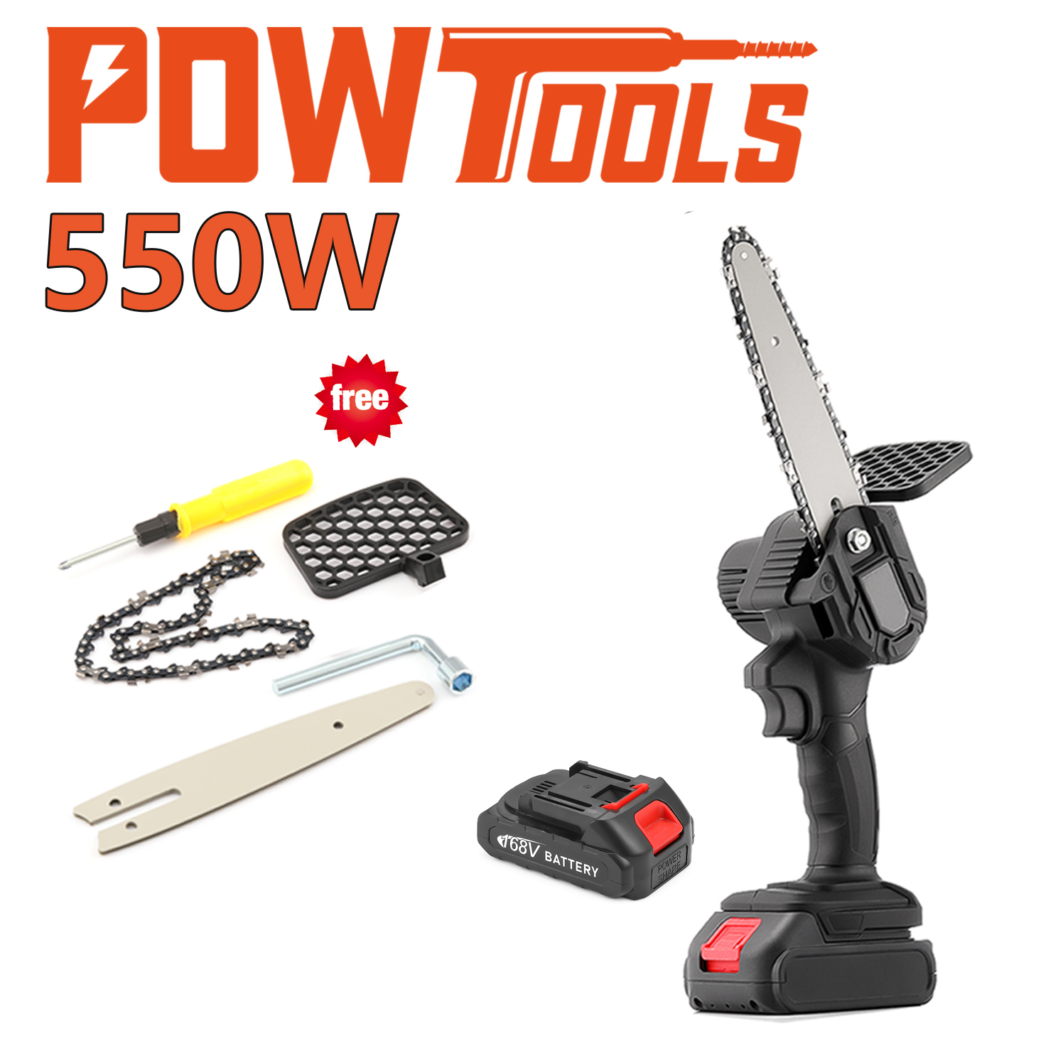 Mini Chainsaw 6 Inch Cordless Electric Chainsaw 2100mAh Battery