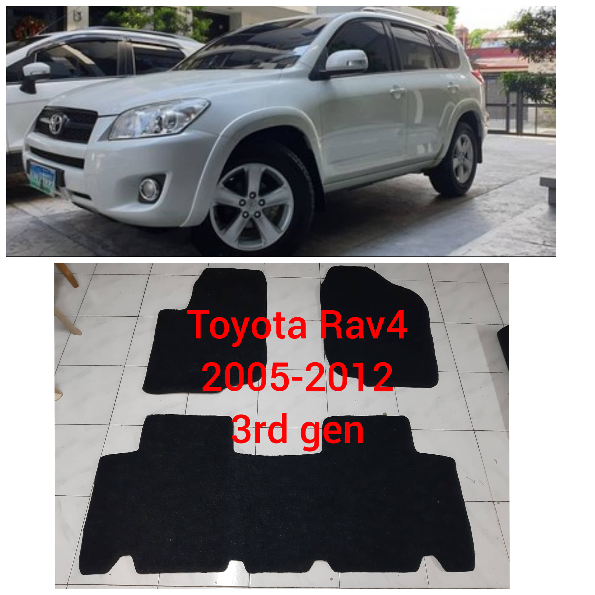 Toyota Rav4 2005-2012 nomad rubber car mat with piping Rav4 3rd gen Custom Fit nomad Rubber Spaghetti/Coil knitted car floor matting Rav4 carmat Rav 4