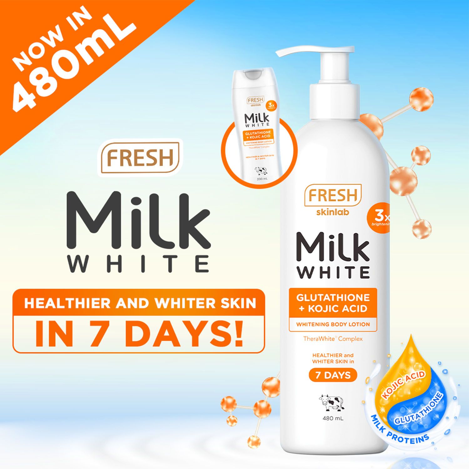 fresh skinlab milk white glutathione lotion Fresh Skinlab Milk White Glutatione + Kojic Whitening Body Lotion 480ml
