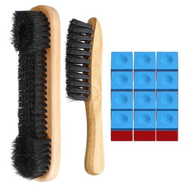 【CW】 Billiards Pool Table and Rail Brush Including 12 Pieces Pool Cue