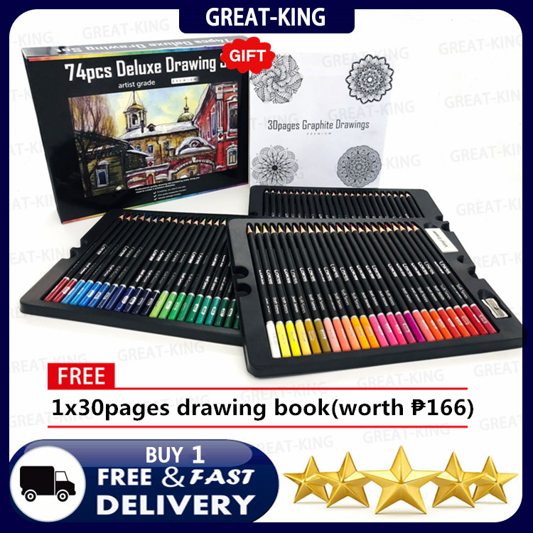 74PCS Color Pencil and Sketch Pencils Set for Drawing Art Tool Kit