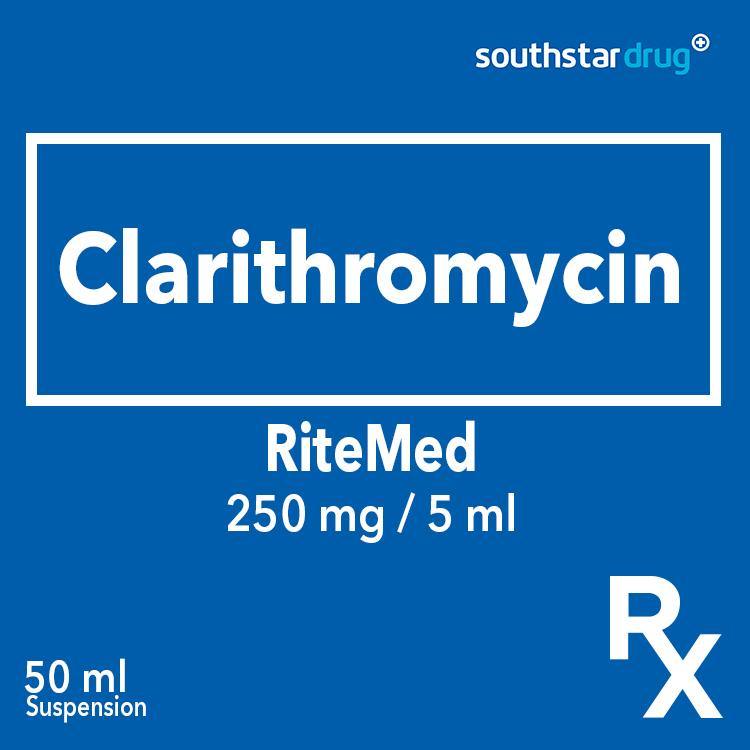 Rahmacin Rx: RiteMed Clarithromycin 250mg / 5ml 50ml Suspension | Lazada PH