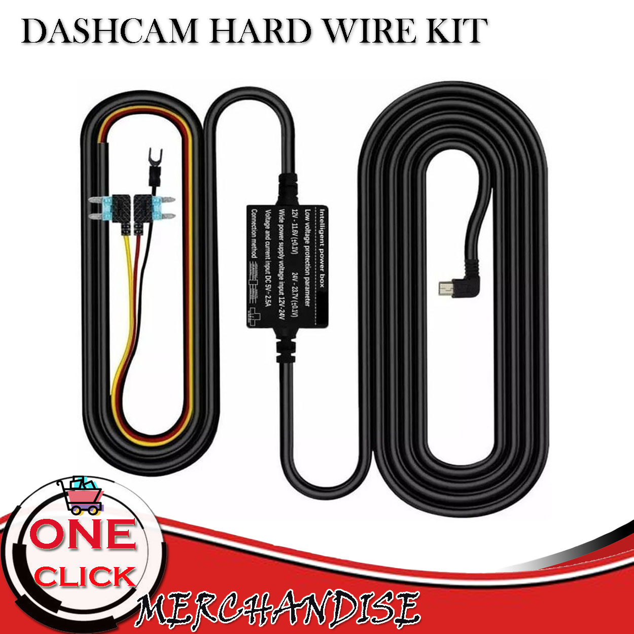 Dash Cam Hard Wire Kit Mini USB,Builtin Fuse 5V/2A 10 feet for in Car