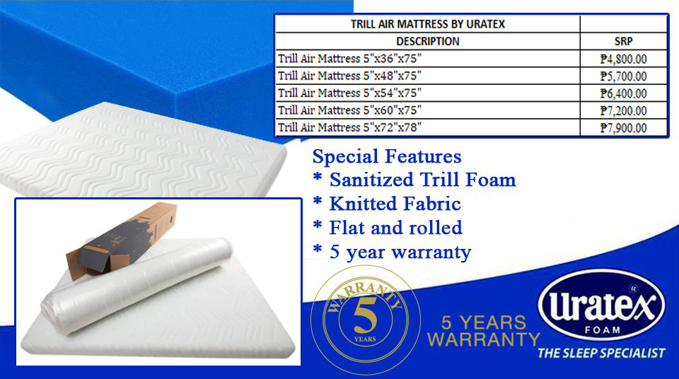 RC Uratex Air Trill Mattress 5" with 5years warranty Lazada PH