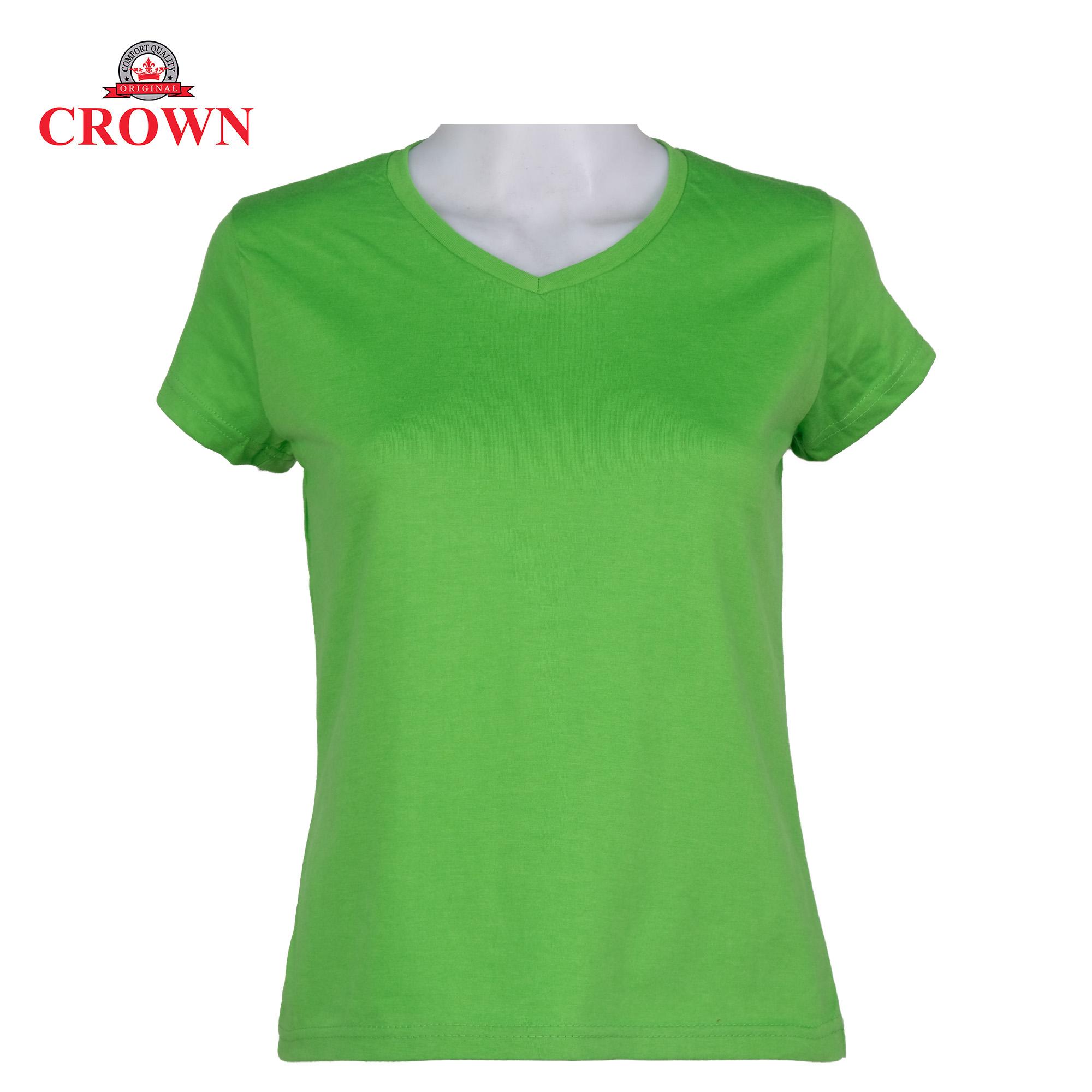 Crown Ladies Hertee Vneck (Apple Green) Fashionable Tees t shirt tshirt shirts tshirts v neck blouse tops top for women womens