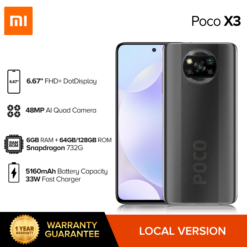 XIAOMI POCO X3 NFC 6GB RAM 64GB/128GB ROM Pocophone 6.67