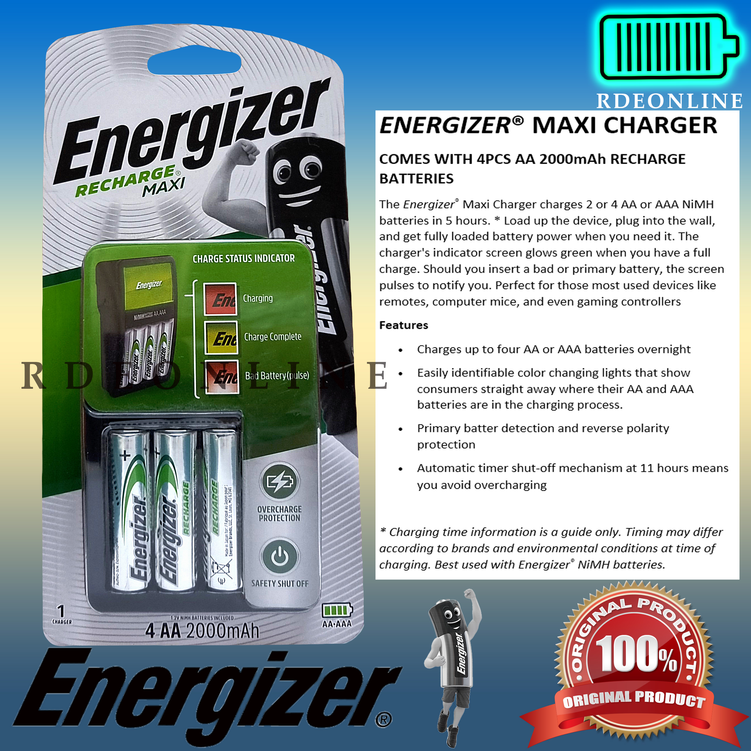 ENERGIZER RECHARGEABLE BATTERY CHARGER PRO (CHPRO) / MINI (CH2PC4