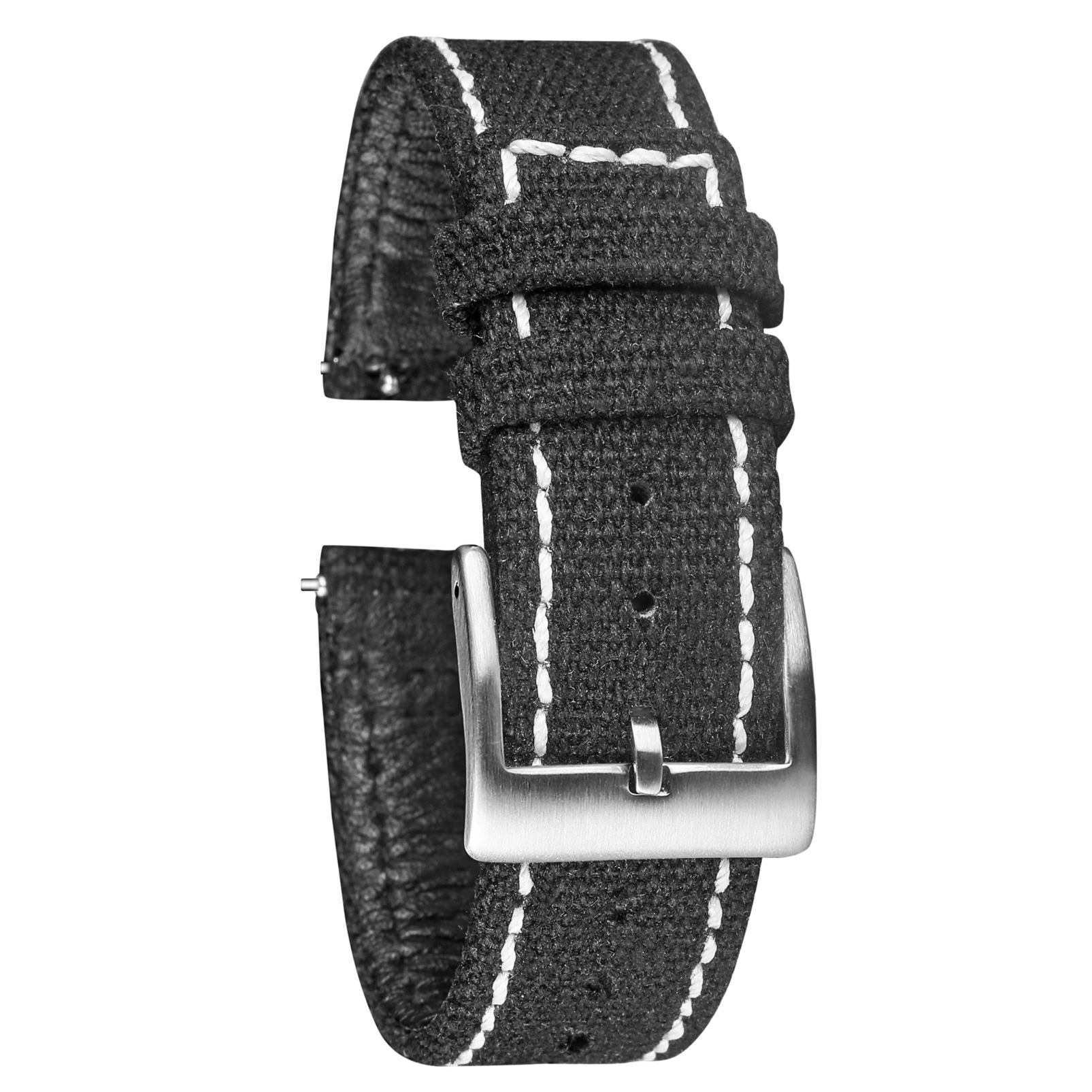 Hemsut Canvas Watch Bands Quick Release Grey Two Pieces Fabric Watch Straps Heavy Duty Buckle 9915