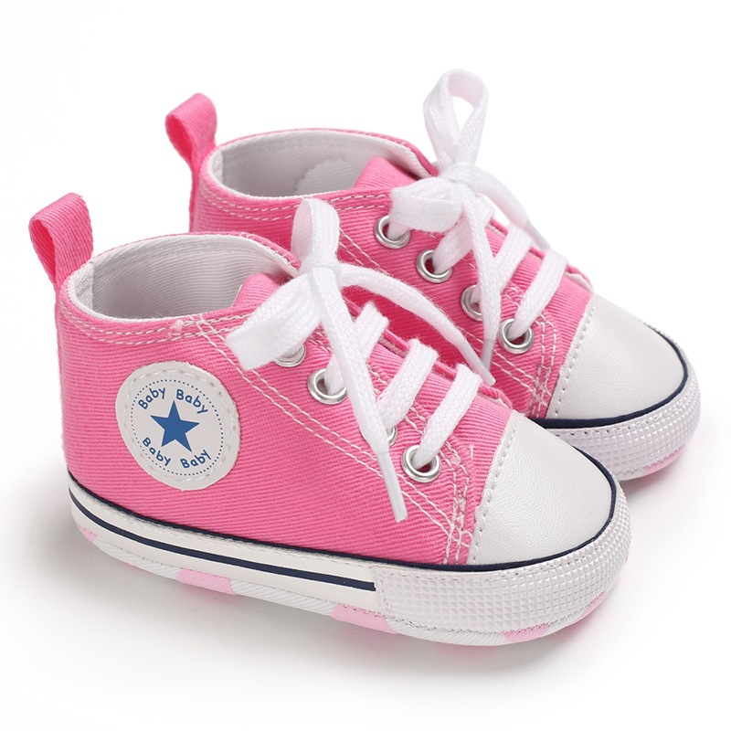 Baby Shoes Pink Newborn Baby Girls Cute Anti-Slip Infant Toddler