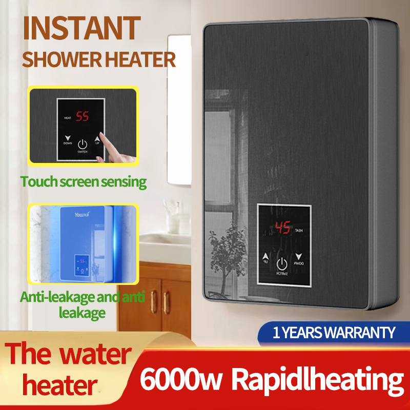 Electric water heater Shower 6000W LCD Touchscreen Smart Instant Water