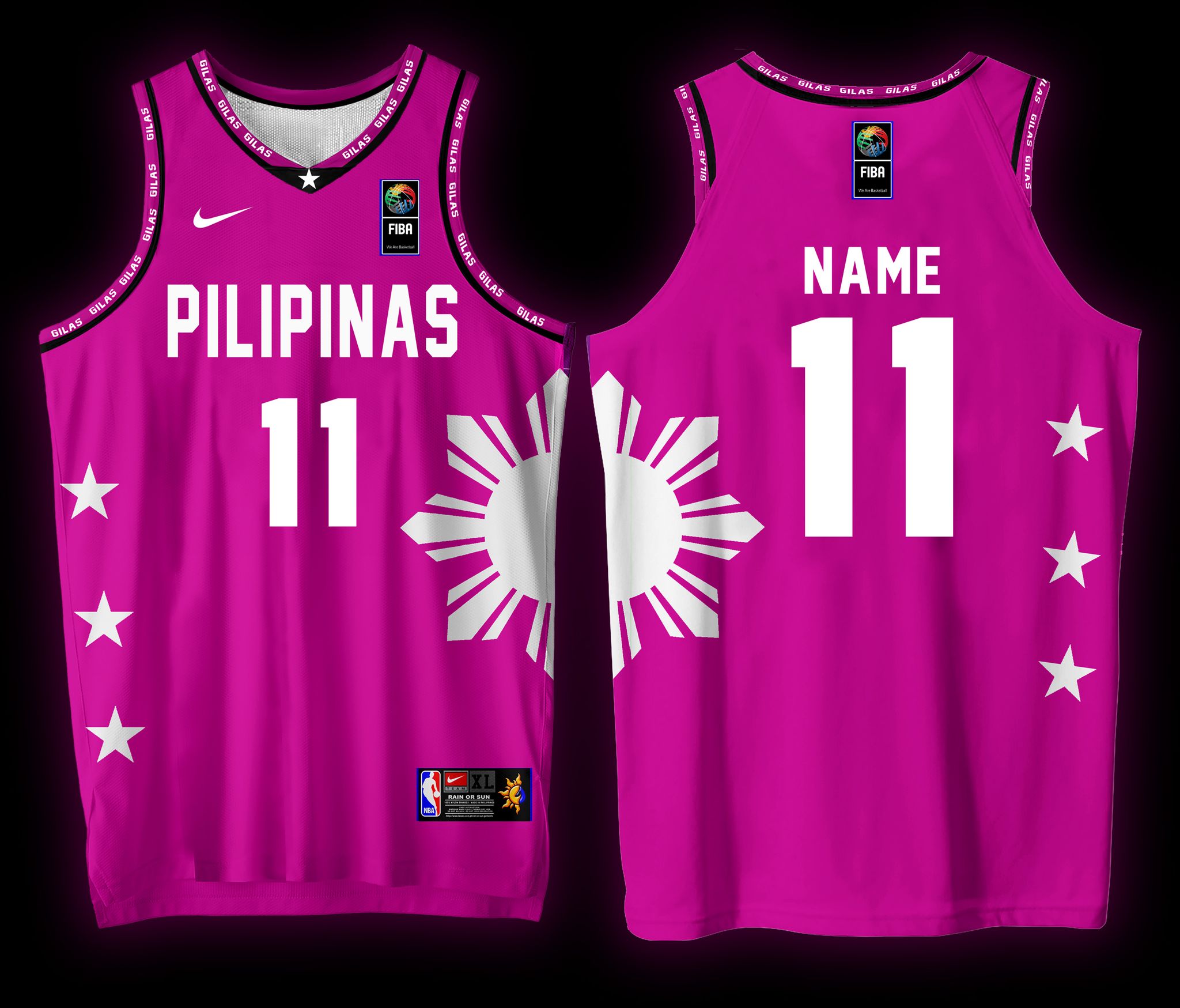 free customize of name and number new pilipinas 04 basketball jersey full  sublimation high quality fabrics/trending jersey