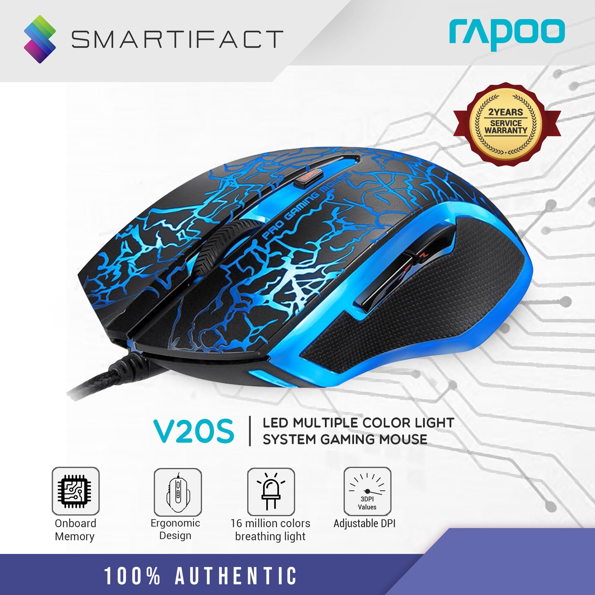 Rapoo V20S USB Wired Gaming Mouse RGB Light System with 16 Million