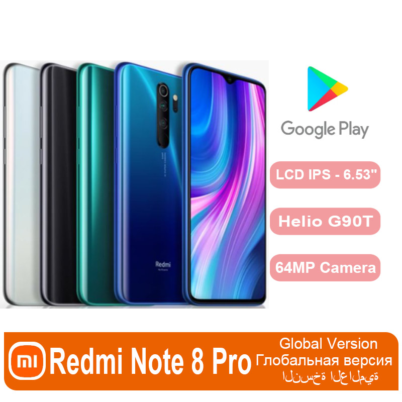 6.53'' Xiaomi Redmi Note 8 Pro celular smartphone 6GB RAM 128GB ROM 4500mAh  64MP