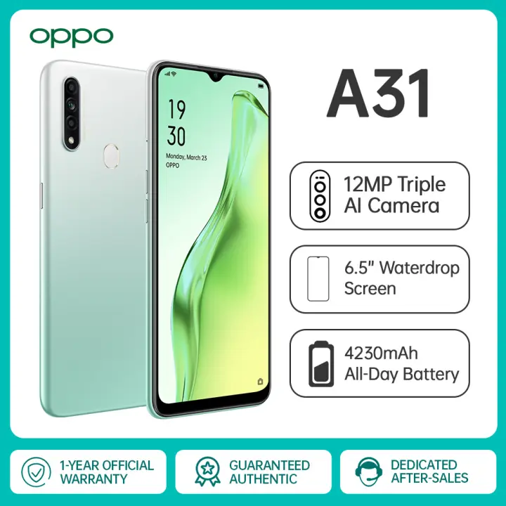 OPPO A31 4GB RAM 128GB ROM Smartphone 4230mAh Big Battery Android 9 Dual SIM Triple Rear Camera 12MP+2MP+2MP Cellphone