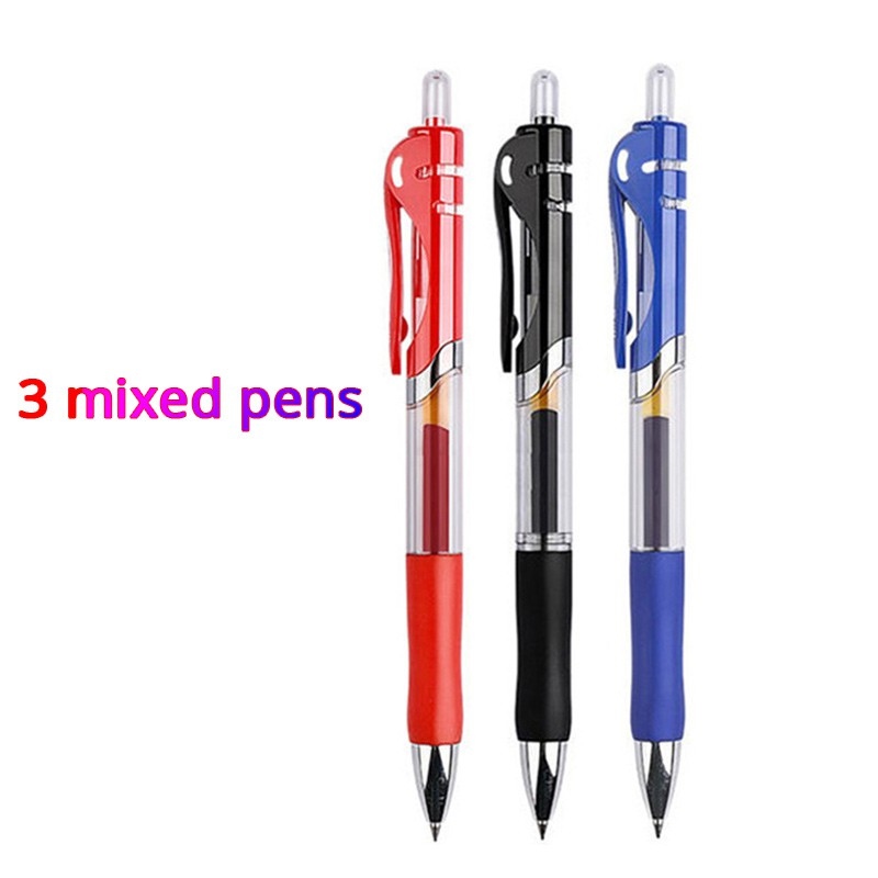 ☂ 2 Pen 10 Refills Ballpen set Retractable gel pen 0.5 mm black/red ...