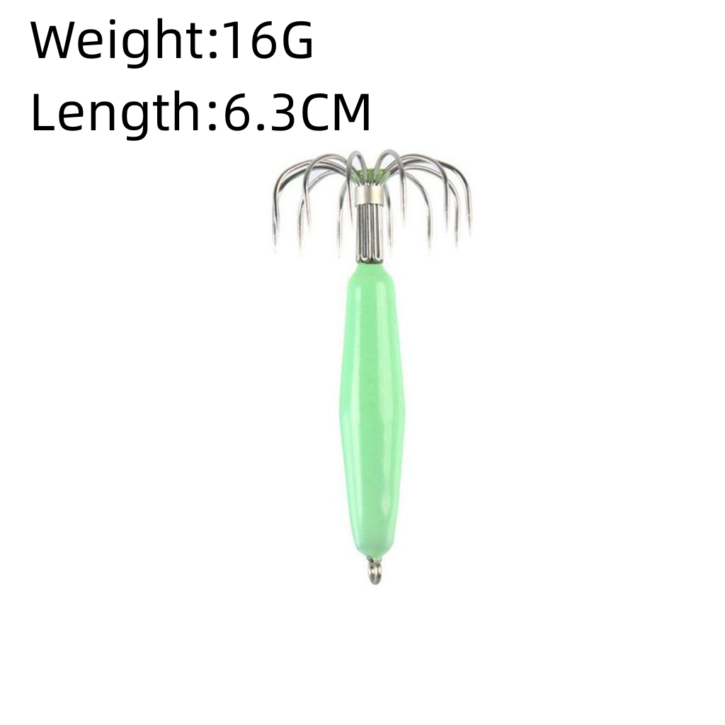 Luminous Squid Fishing Hook, Three-barbed Hook, Blowpipe Hook