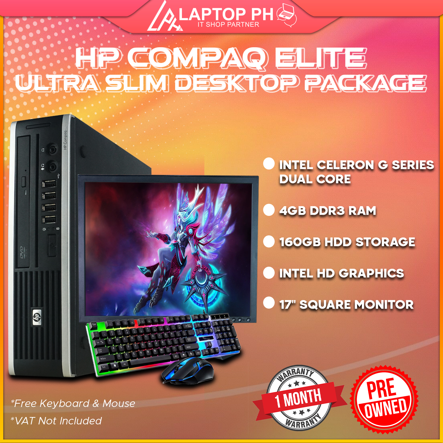 snow Creek pray HP COMPAQ ELITE DESKTOP PACKAGE | Intel Celeron G-Series Dual Core , 4GB  DDR3 Ram , 160GB HDD Storage , Intel HD Graphics | We also have All in one  pc ,