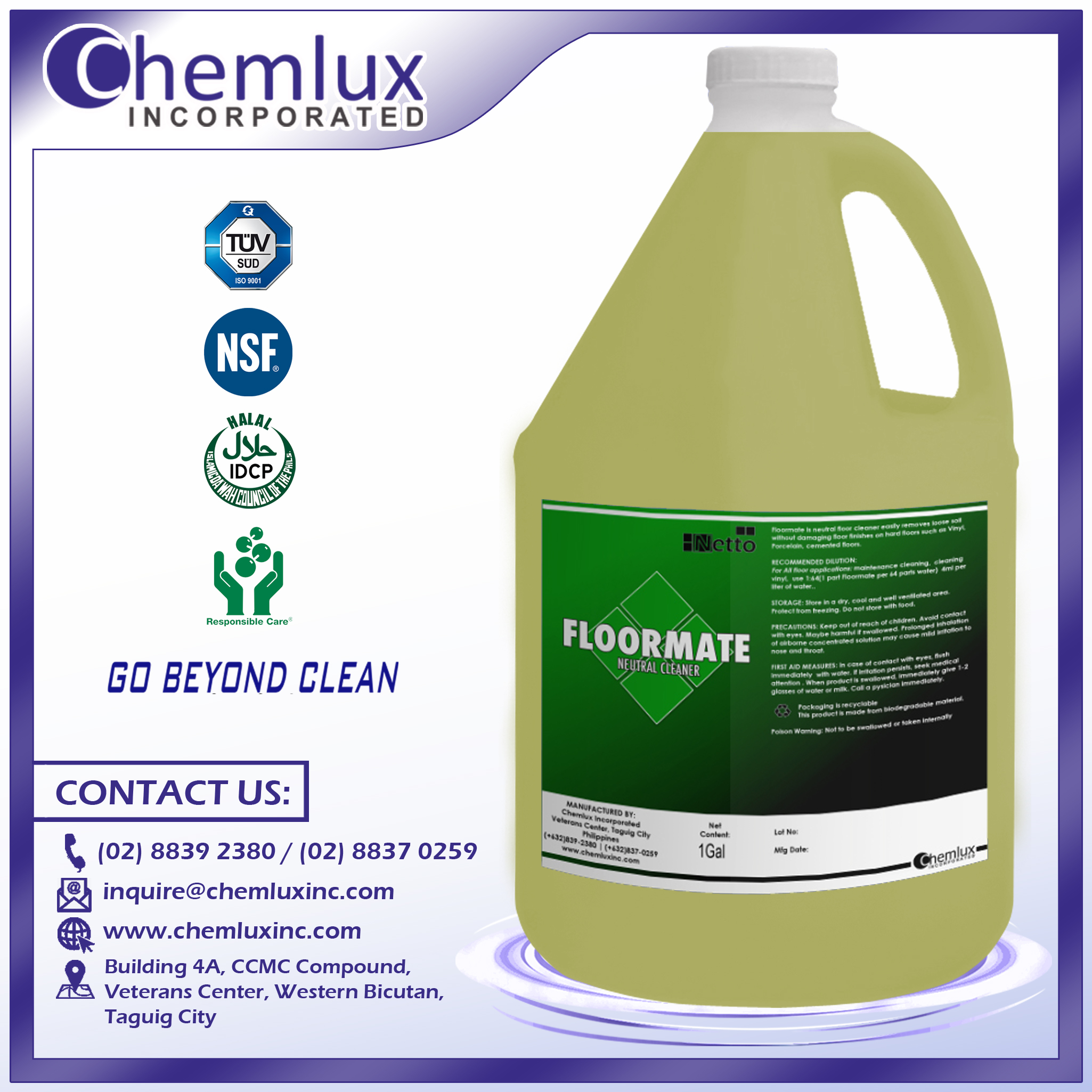 Industrial Floor Cleaner NETTO FLOORMATE Neutral Floor Cleaner, Granite