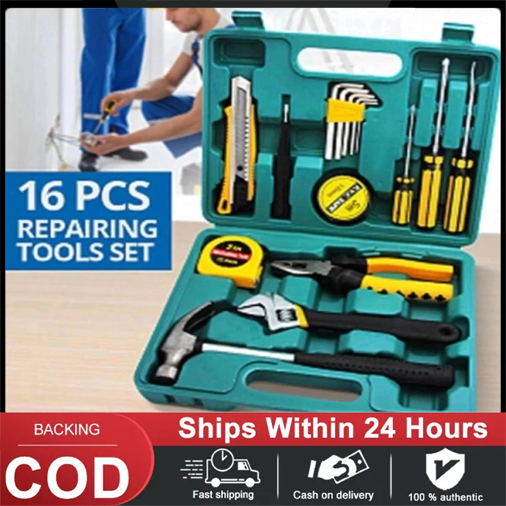 [COD]46pcs Tool Box Car Motorcycle Repair Set Hand Tools Home Service