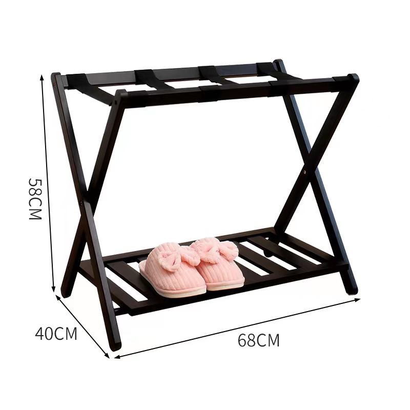 68*40*58cm Bamboo Luggage Rack Bamboo Foldable Luggage Rack Hotel