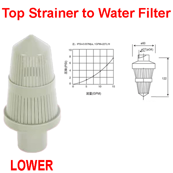 Top and bottom water diffusers of water filter quartz sand activated carbon soft water glass