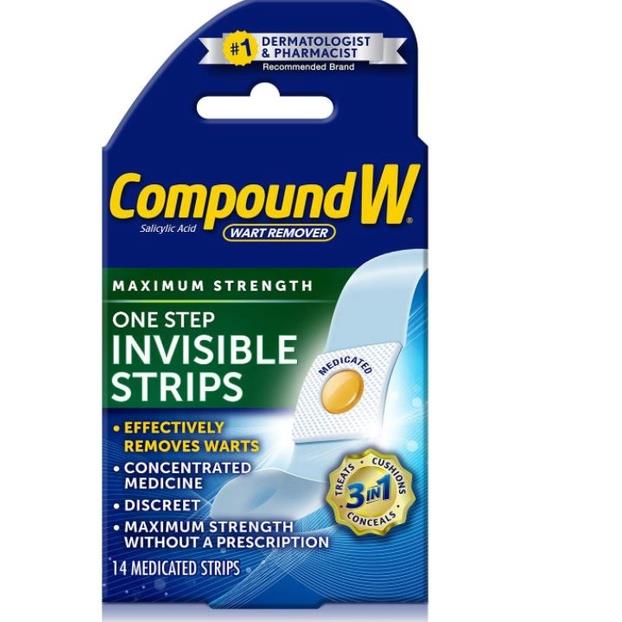 Compound W Wart Warts Remover Maximum Strength One Step Invisible Strip ...