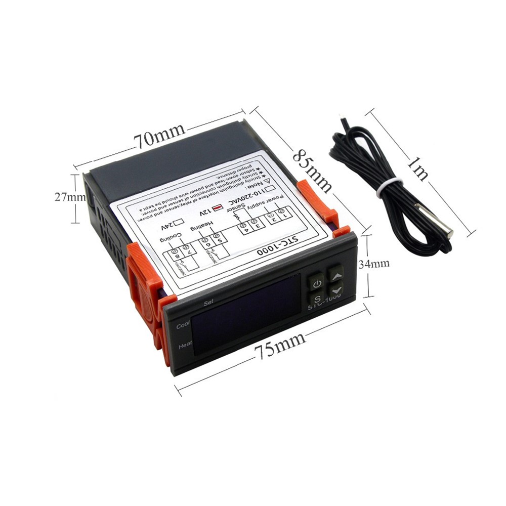 STC-3008 Dual Digital Temperature Controller Two Relay Output 12V 24V 220V Thermoregulator Thermostat Heater Cooler Dual Probe
