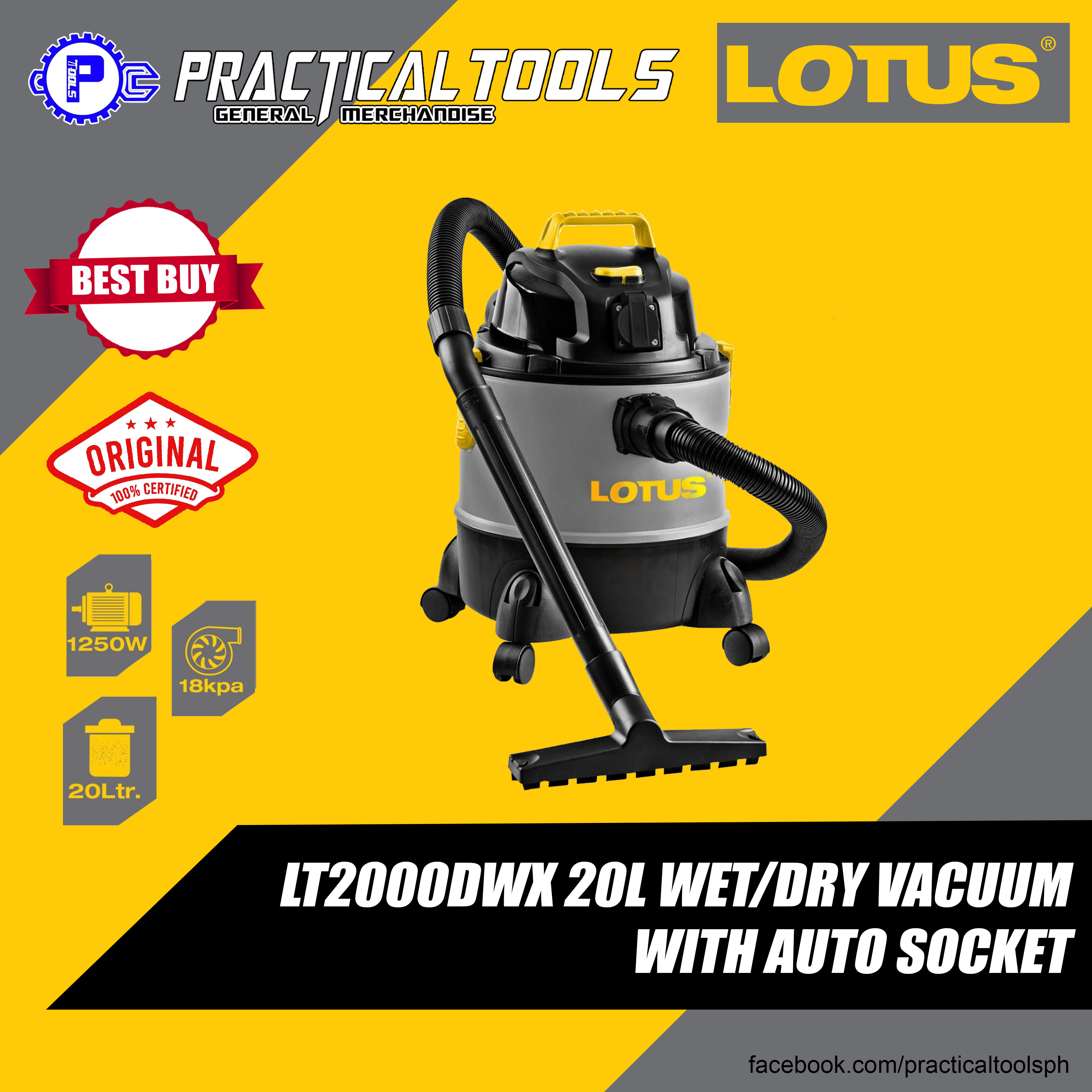 Lotus Vacuum Wet and Dry 20L LT1250DWX/20ASX Lazada PH