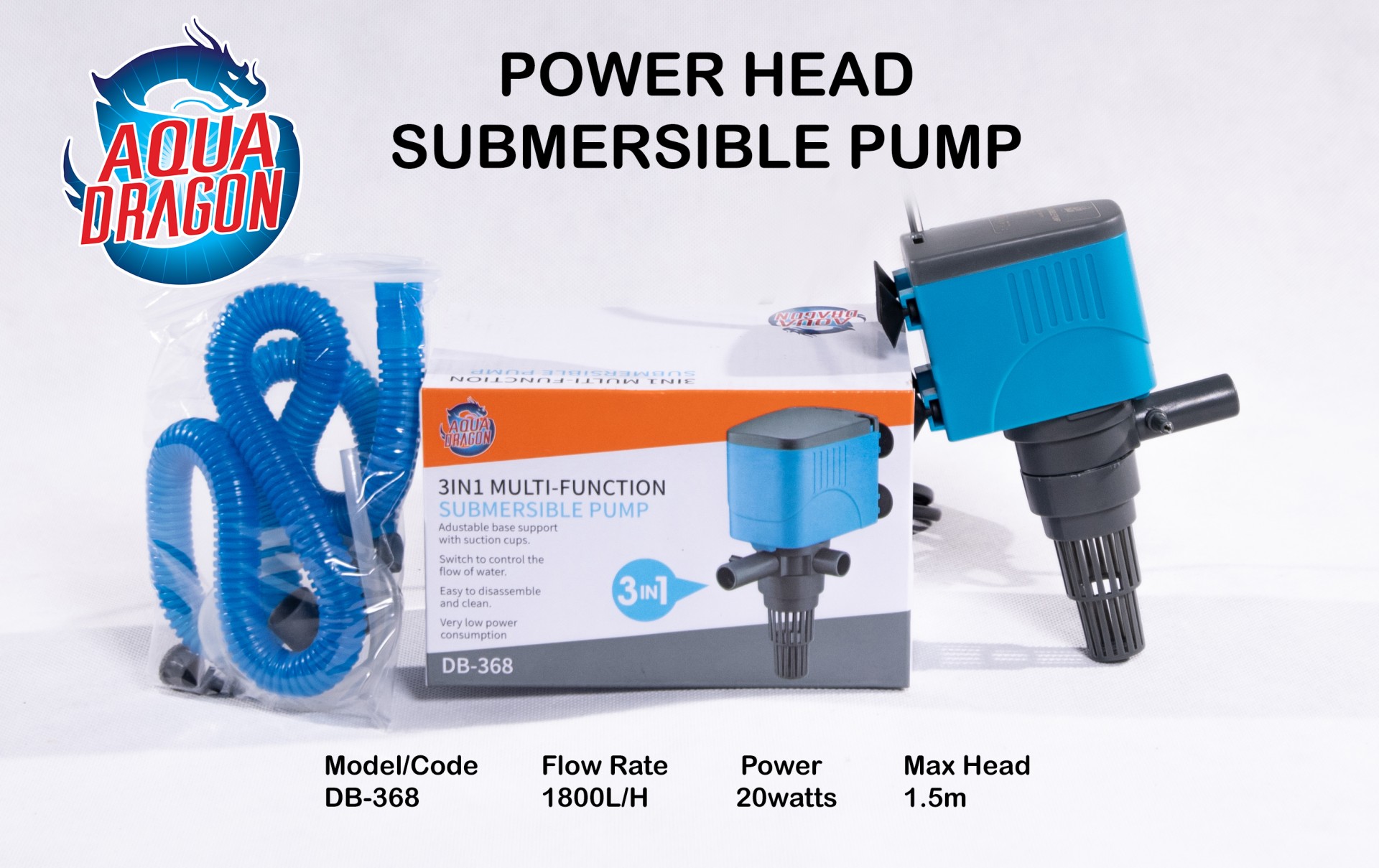 Aqua Dragon DB368 3in1 MultiFunction Submersible Pump 20w Lazada PH