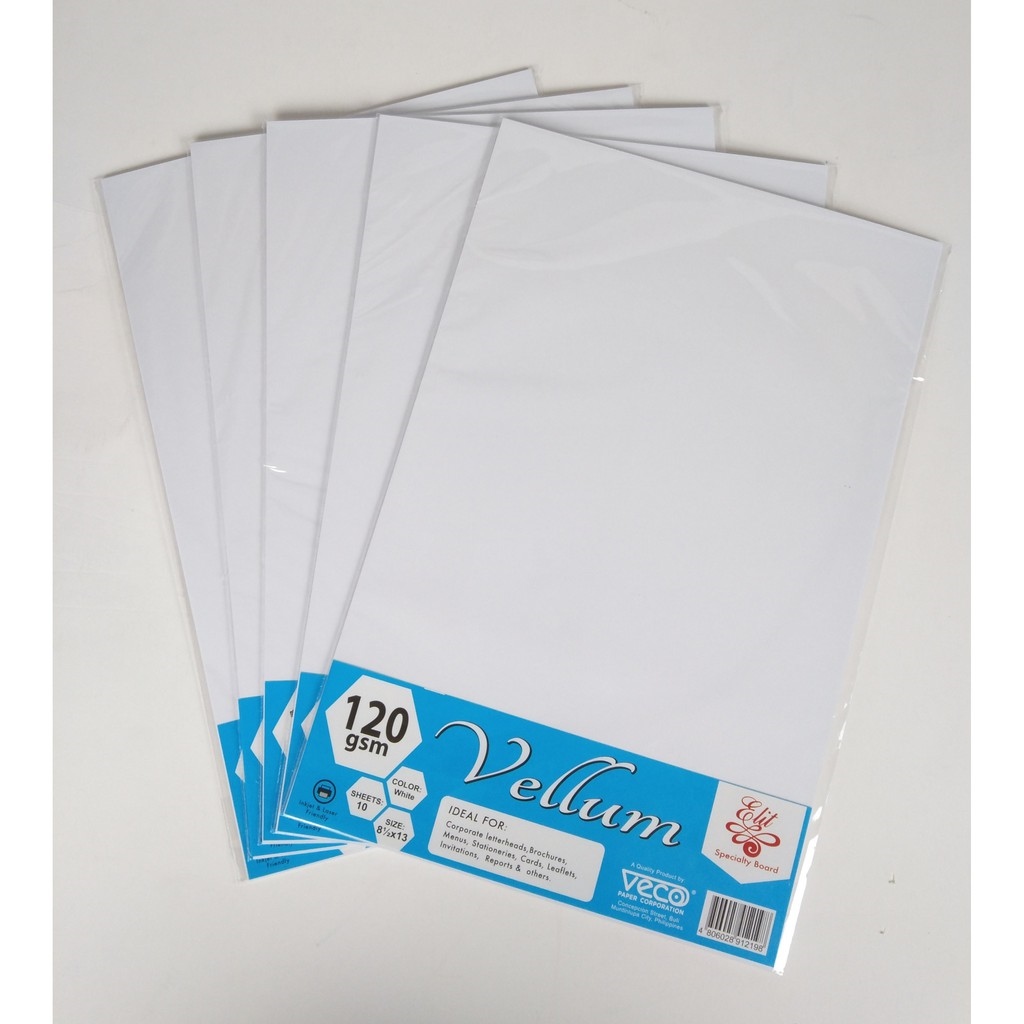 Veco Elit Vellum Board 120gsm White (10sheets/set x 5 sets 50 sheets