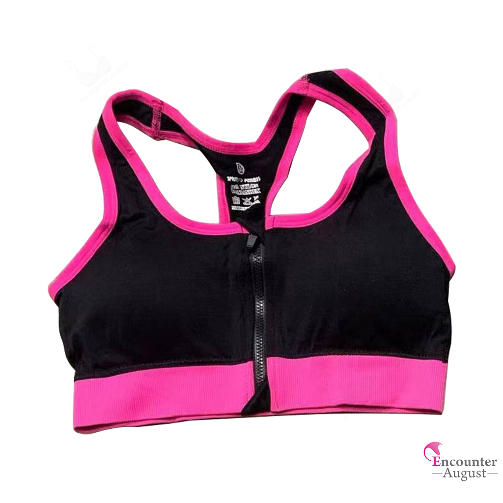 Zone Pro Sports Bra Black & Pink 2x Wire Free Comfort Fit Medium Support  11/721