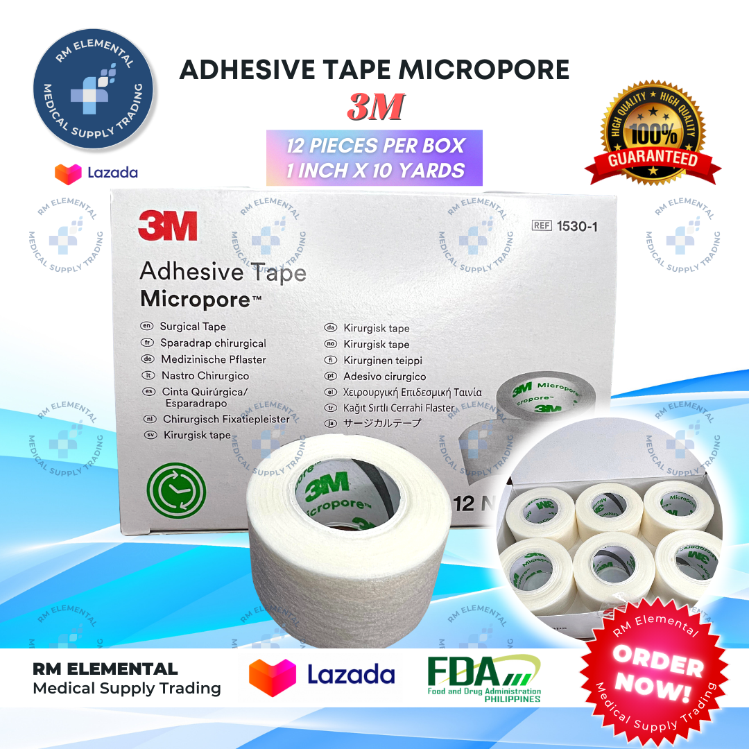 Micropore Surgical Tape 3M 1 Inch by 10 yard ( 12 pieces per Box ) SOLD AS PER BOX Lazada PH