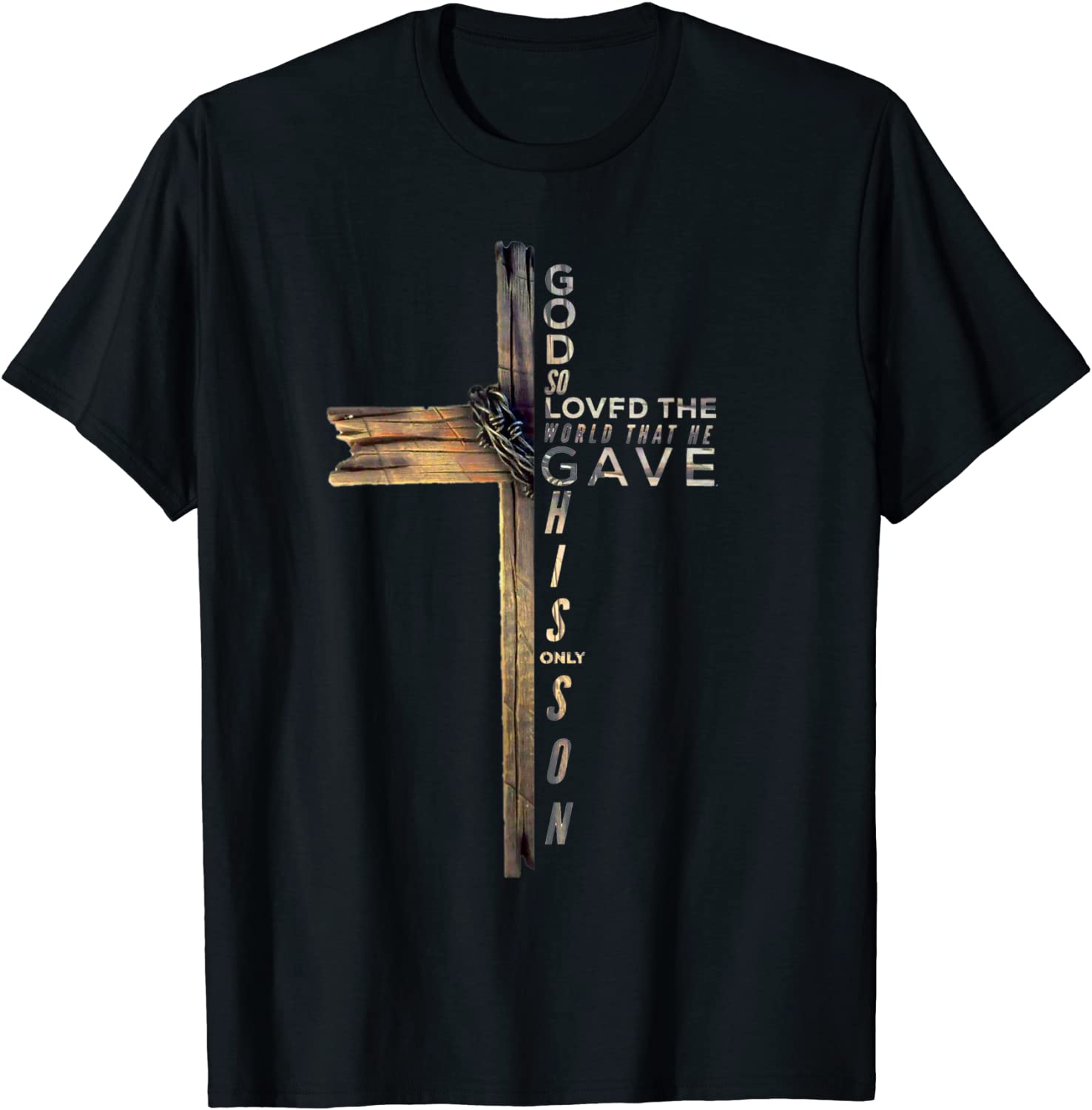 John 3:16 Christian Cross Bible Cotton T-shirt for Men and Women Tee ...