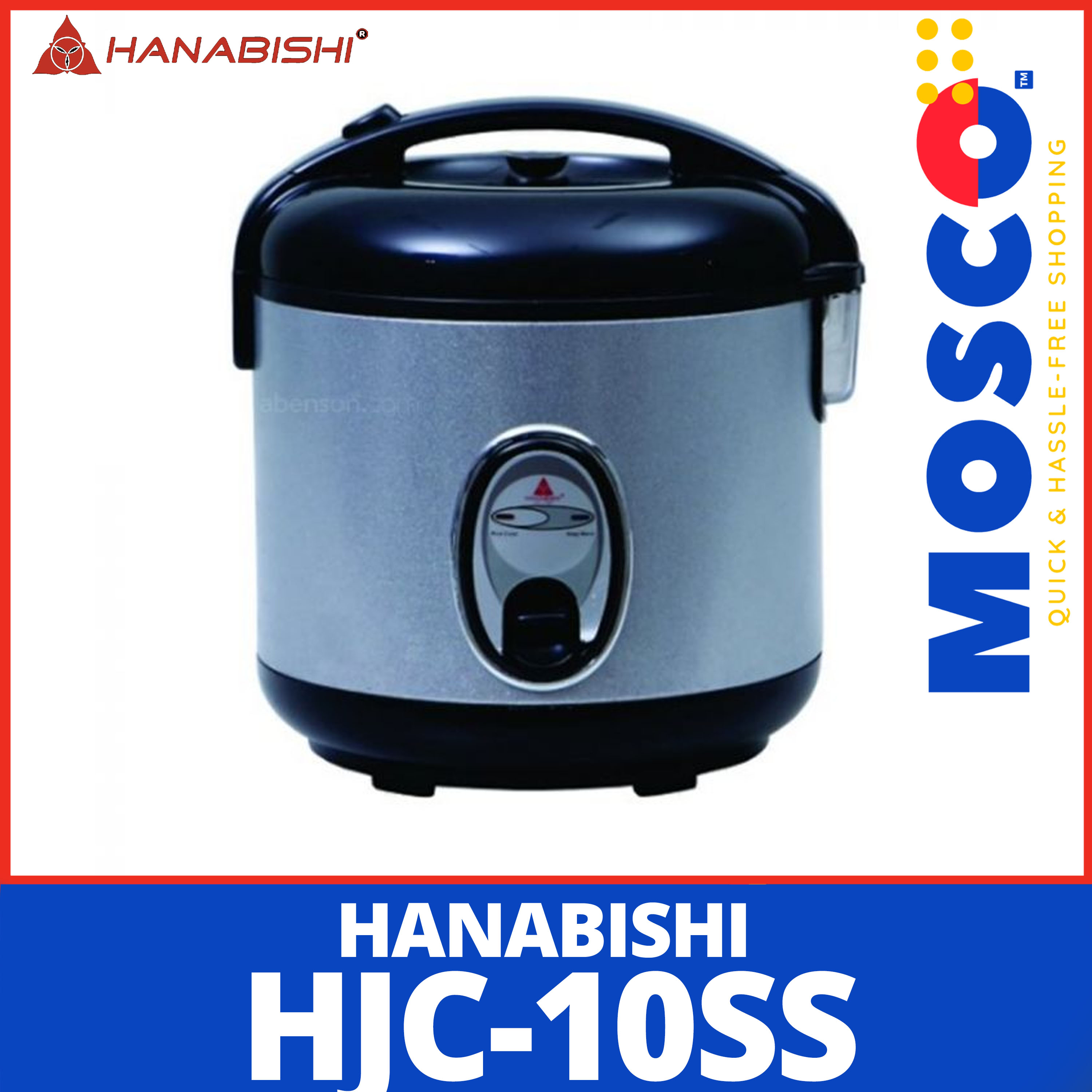 Hanabishi HJC10SS l 1 Liter, 5 Cups, Rice Cooker, Teflon Inner Pot