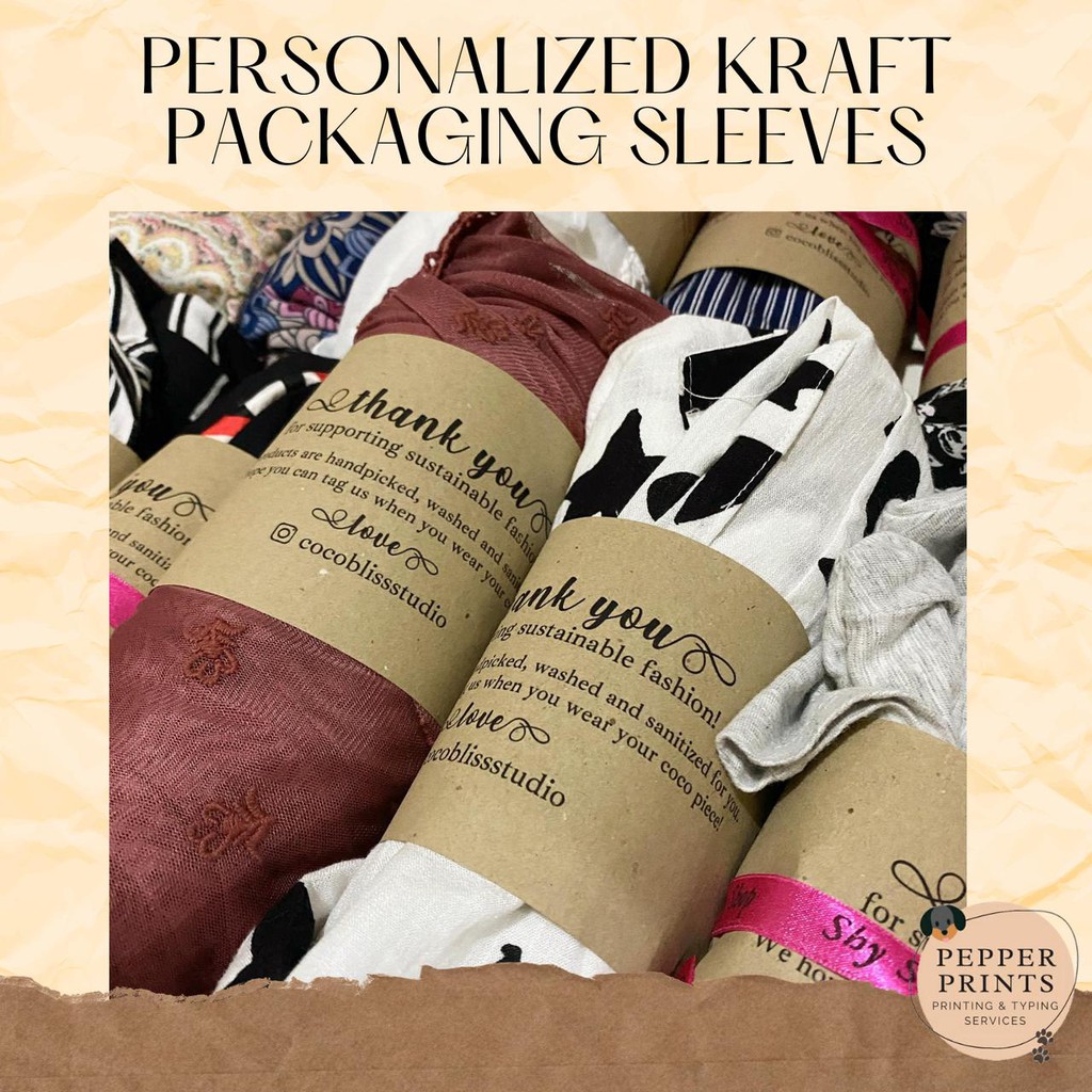 PERSONALIZED KRAFT PAPER PACKAGING SLEEVES (4X13 INCHES) Lazada PH