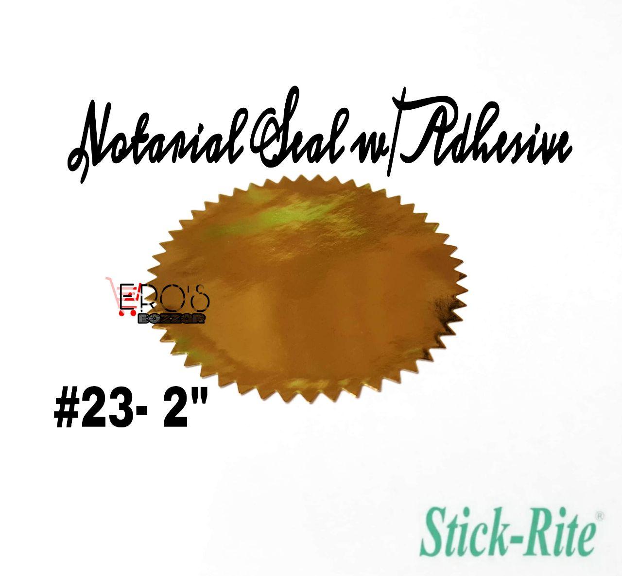 Gold Notarial Seal / Certificate Foil Seal with Adhesive 23 2" and