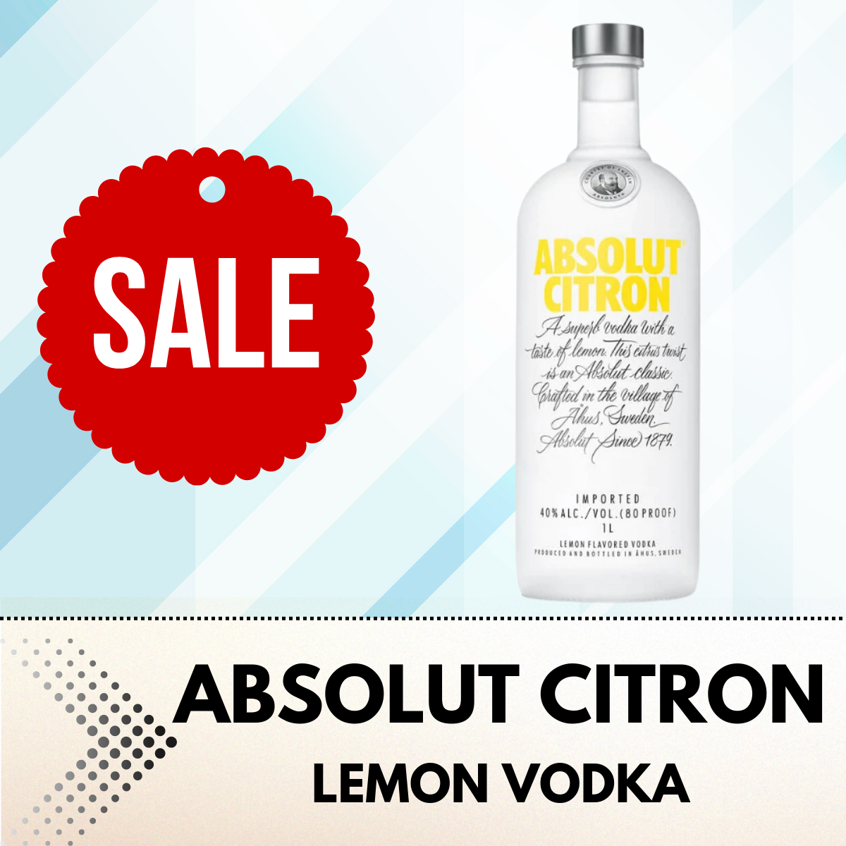 Absolut Citron Vodka 1 liter PRICE OFF! Lazada PH