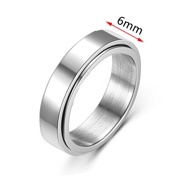 Anxiety Fidget Spinner Rings for Men Male Black Stainless Steel ...