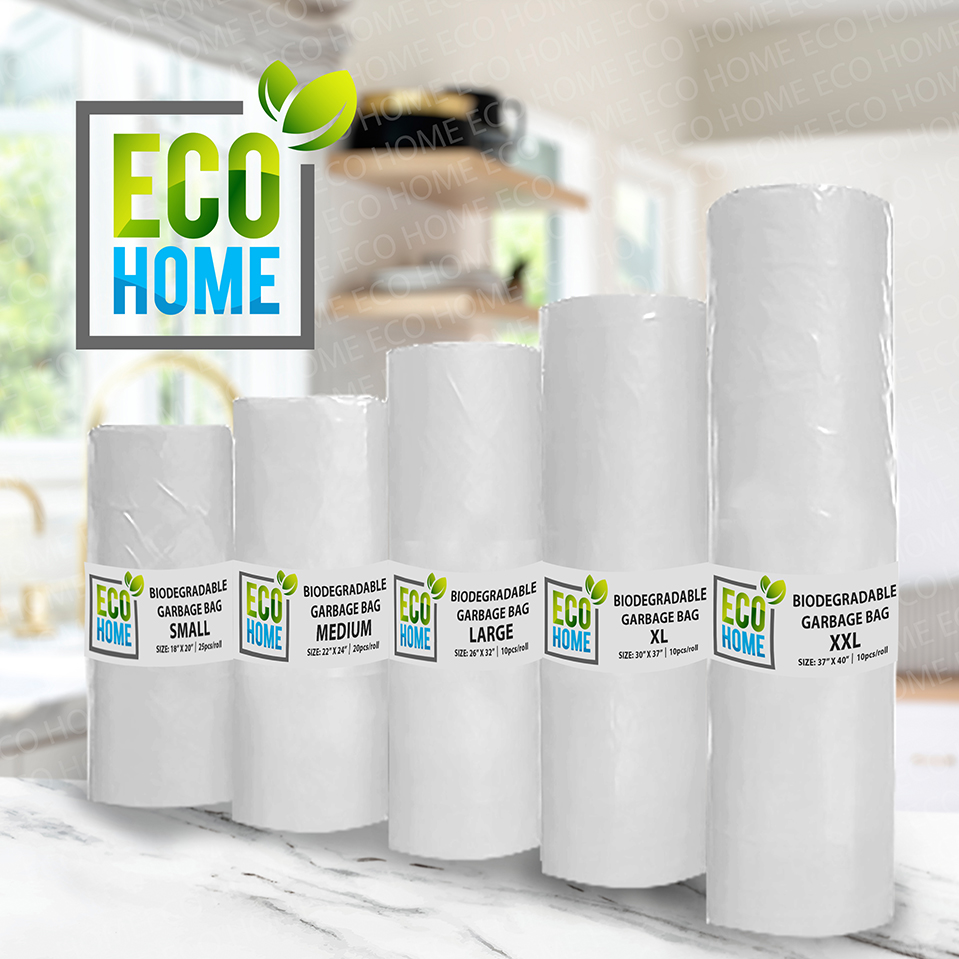 Eco Home Biodegradable Garbage Bag Trash Bag Clear Transparent White S