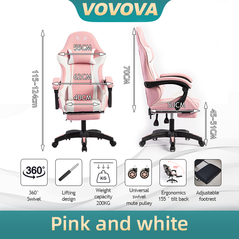 VOVOVA Gaming Chair Leather Office Chair Ergonomic Office Computer ...