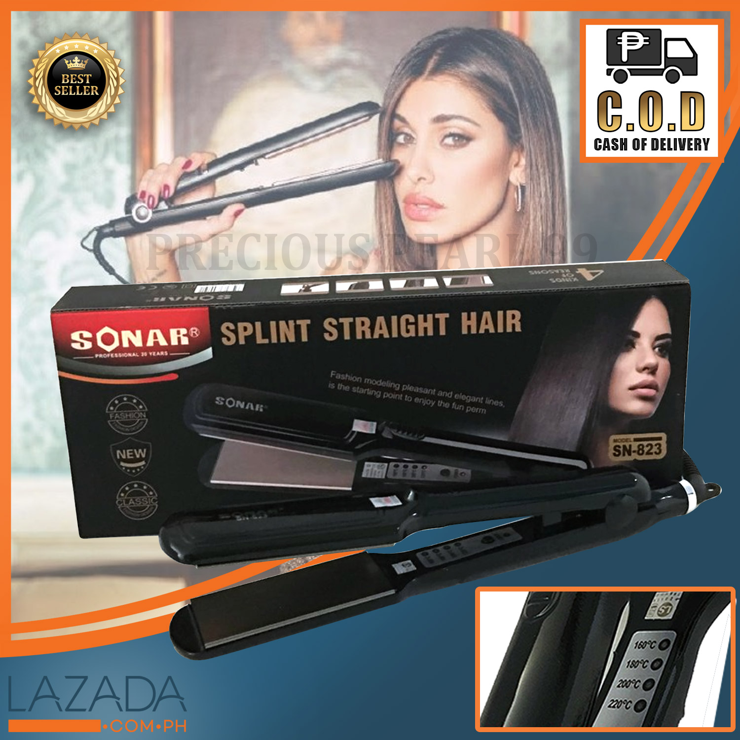 Original Sonar Hair Iron Splint Straight Hair 4 Speed Temperature Control  Best Quality Hair Straightener Professional 20 Years Golden A Original  Product | Lazada PH